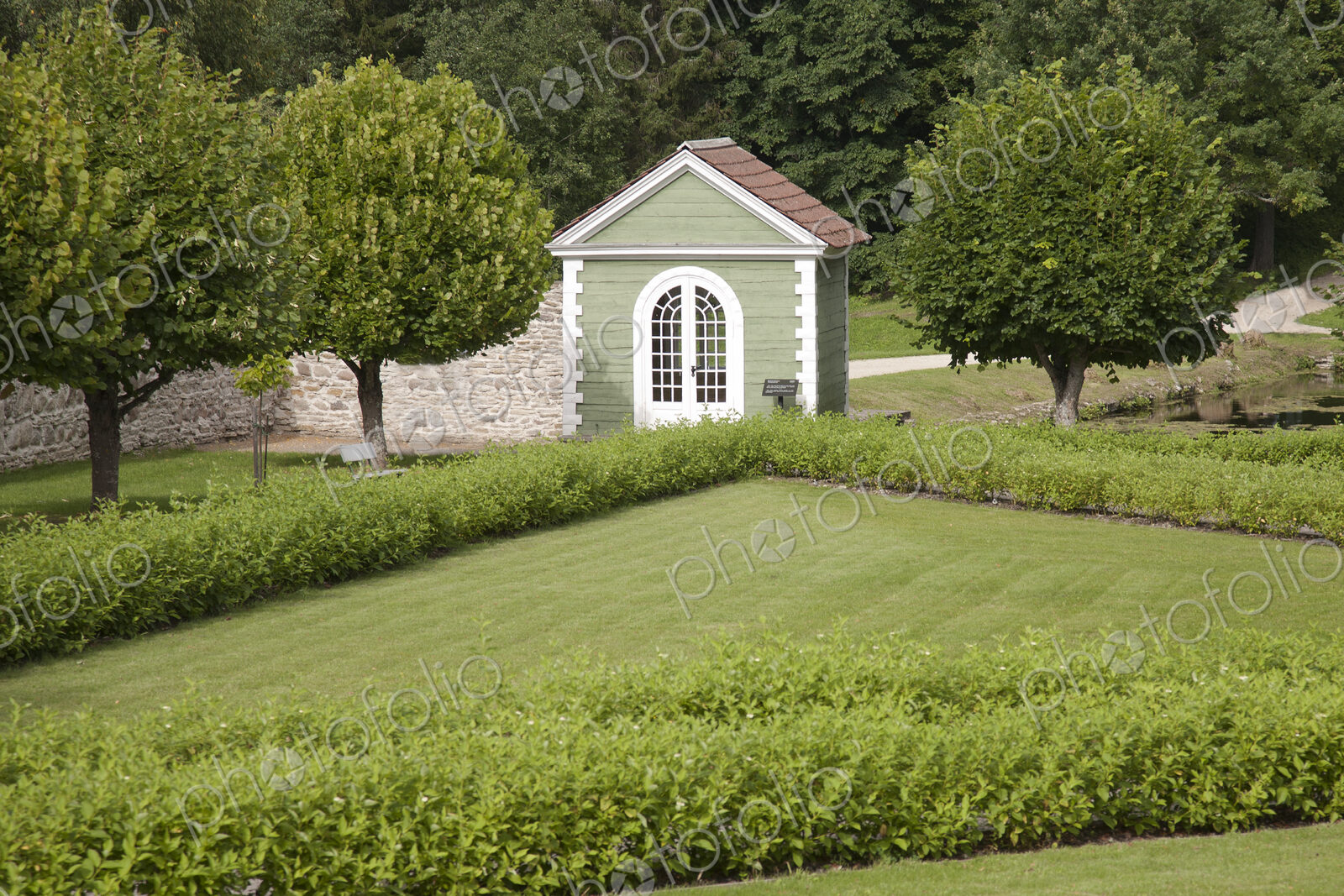Guard House at a Landscaped Lawn