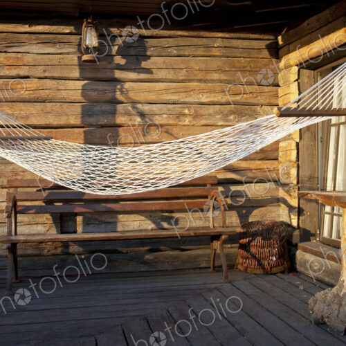 Hammock on a Cabin Porch