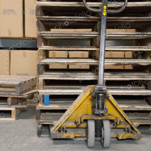 Hand Truck and Wooden Pallets Hand Truck and Wooden Pallets