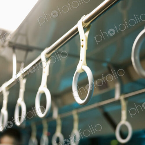 Handles on Mass Transit Vehicle