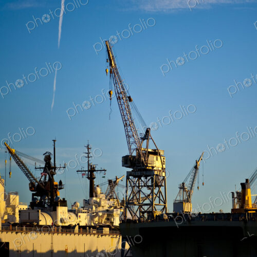 Heavy Equipment Cranes at Dry-dock Heavy Equipment Cranes at Dry-dock