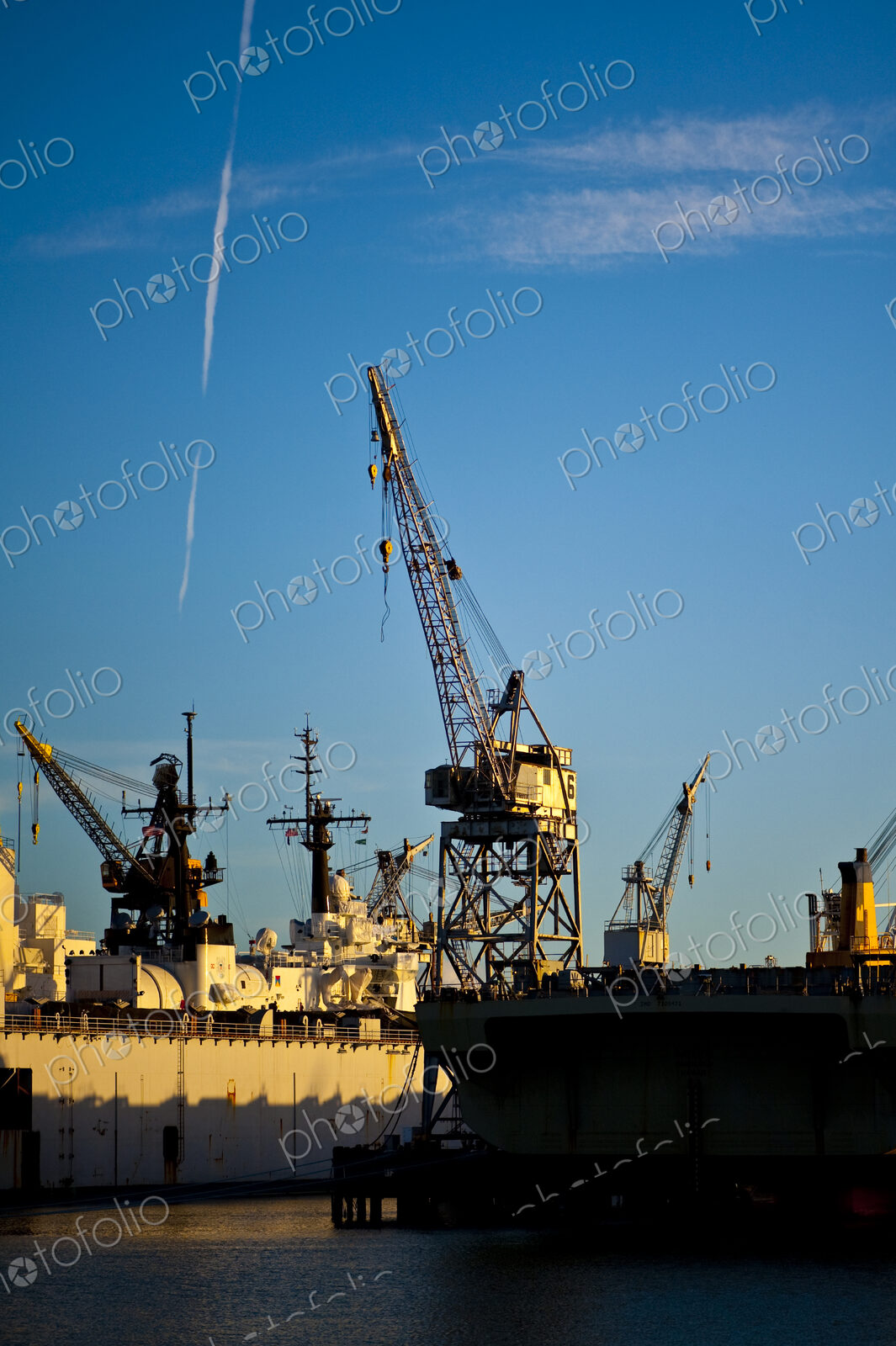 Heavy Equipment Cranes at Dry-dock
