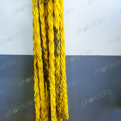 Heavy rope hanging inside Washington State Ferry, WA USA Heavy rope hanging inside Washington State Ferry, WA USA
