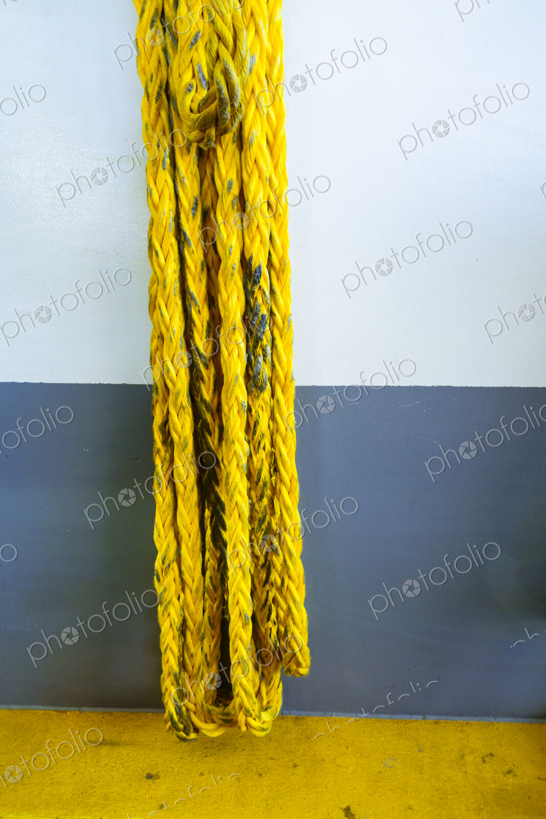 Heavy rope hanging inside Washington State Ferry, WA USA