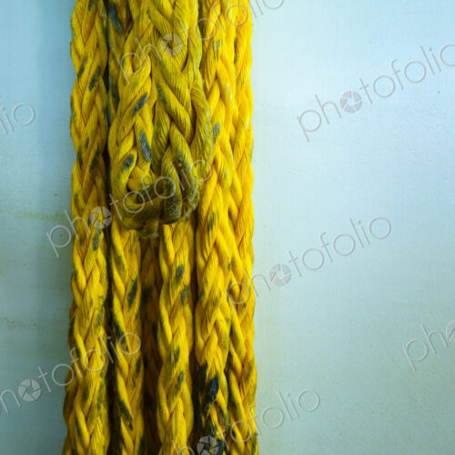 Heavy rope hanging inside Washington State Ferry, WA USA Heavy rope hanging inside Washington State Ferry, WA USA