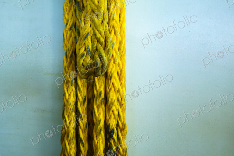 Heavy rope hanging inside Washington State Ferry, WA USA