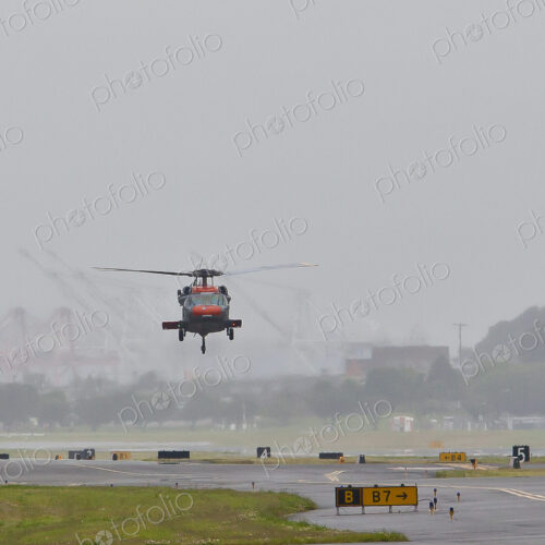 Helicopter Landing on a Runway