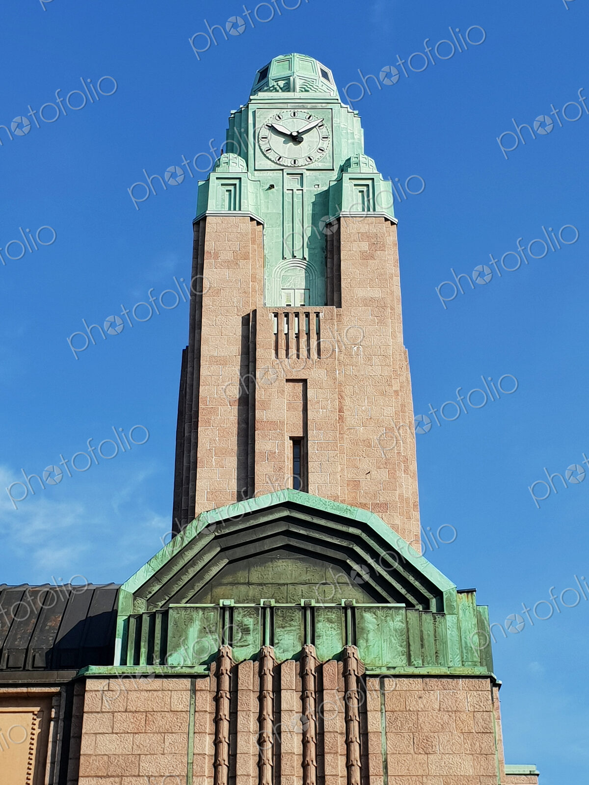 Helsinki Railway Station building, clad in granite,designed by Eliel Saarinen and…