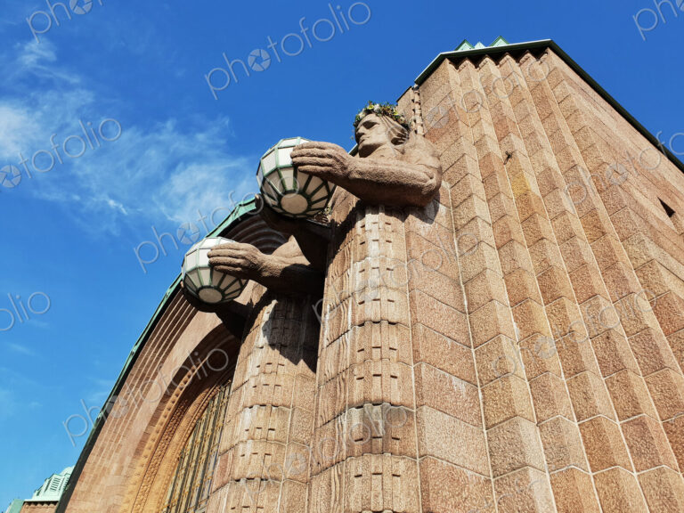 Helsinki Railway Station building, clad in granite,designed by Eliel Saarinen and…
