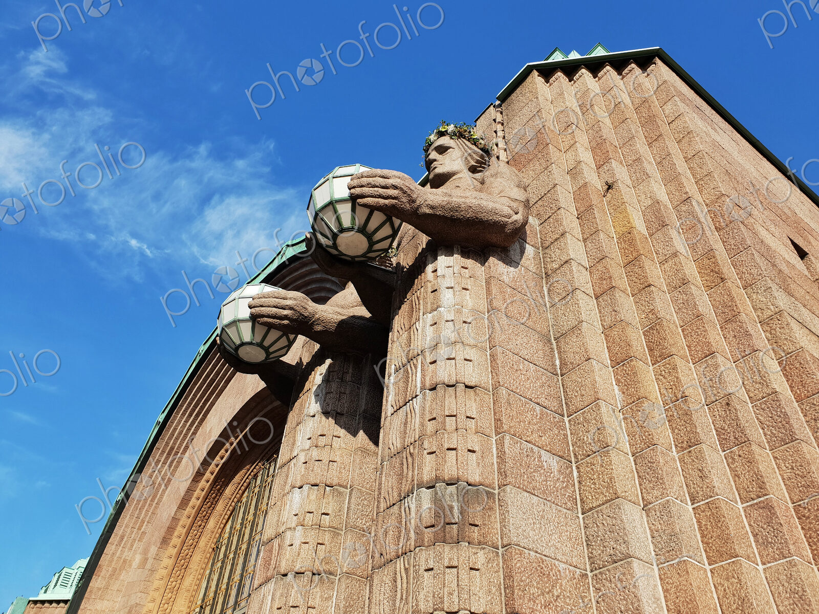 Helsinki Railway Station building, clad in granite,designed by Eliel Saarinen and…