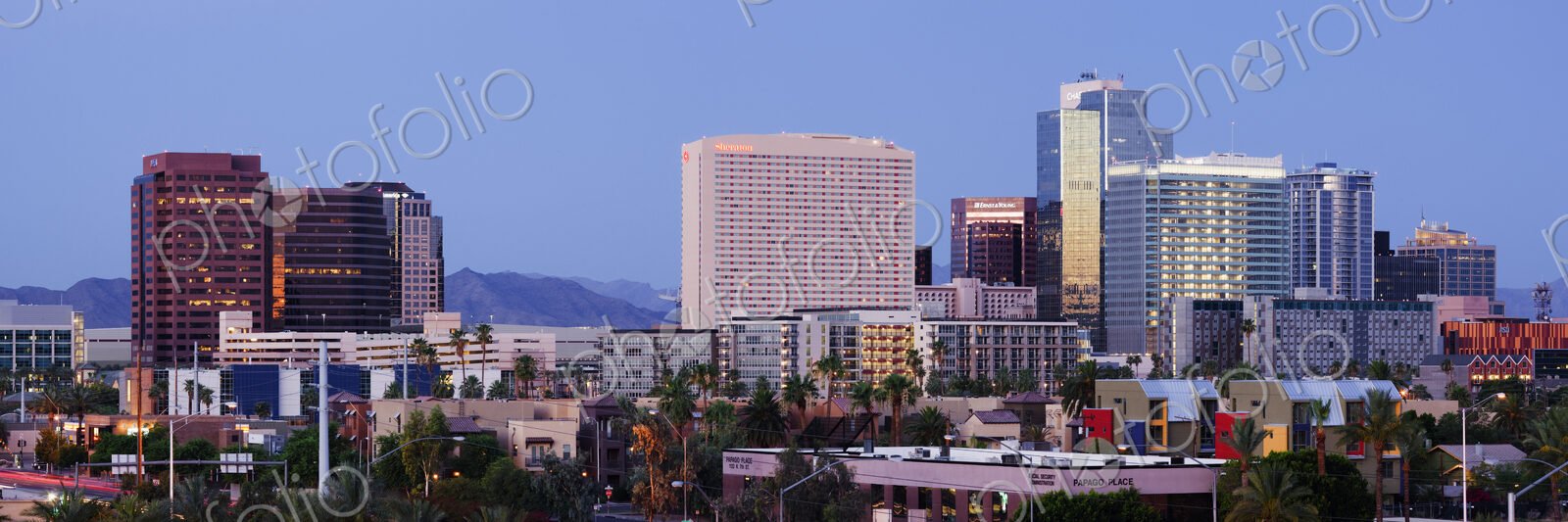 High Rise Buildings of Downtown Phoenix at Sunrise
