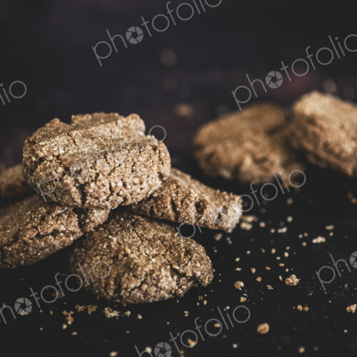 High angle close up of freshly baked chocolate cookies. High angle close up of freshly baked chocolate cookies.