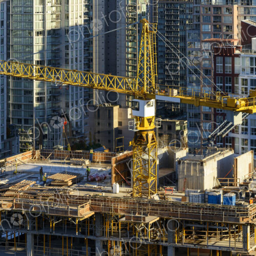 High angle view of crane building highrise building High angle view of crane building highrise building