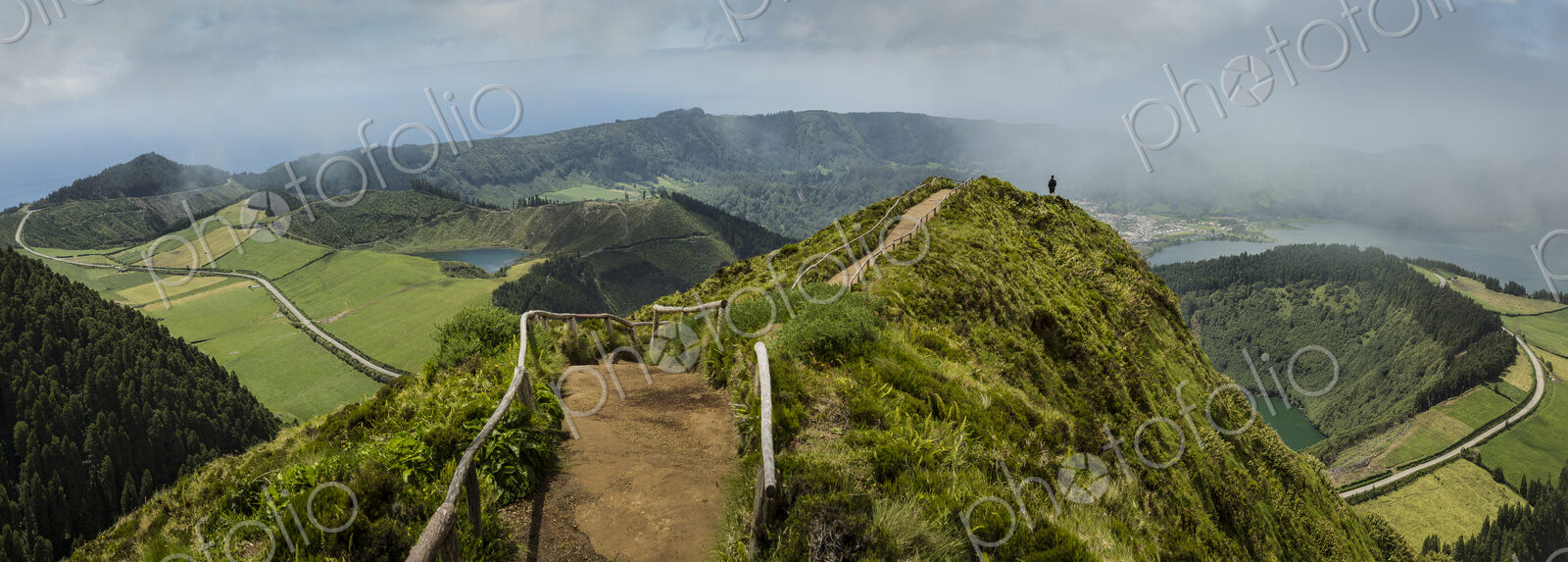 High angle view of path on remote hilltop