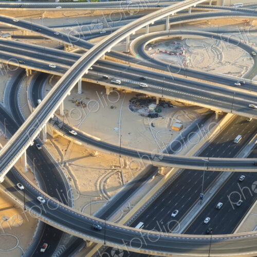 High angle view of spaghetti junction in the desert. High angle view of spaghetti junction in the desert.
