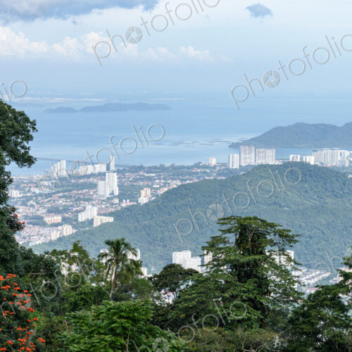 High angle view over Georgetown, Penang, Malaysia. High angle view over Georgetown, Penang, Malaysia.