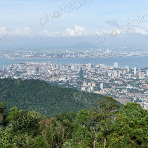 High angle view over Georgetown, Penang, Malaysia. High angle view over Georgetown, Penang, Malaysia.