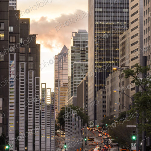 High rise buildings in Montreal cityscape, Quebec, Canada