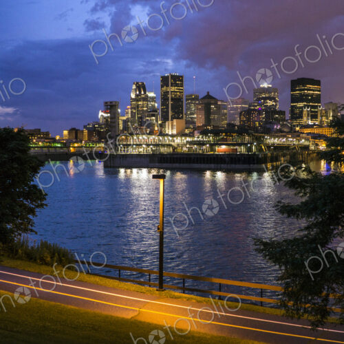 High rise buildings on Montreal waterfront, Quebec, Canada