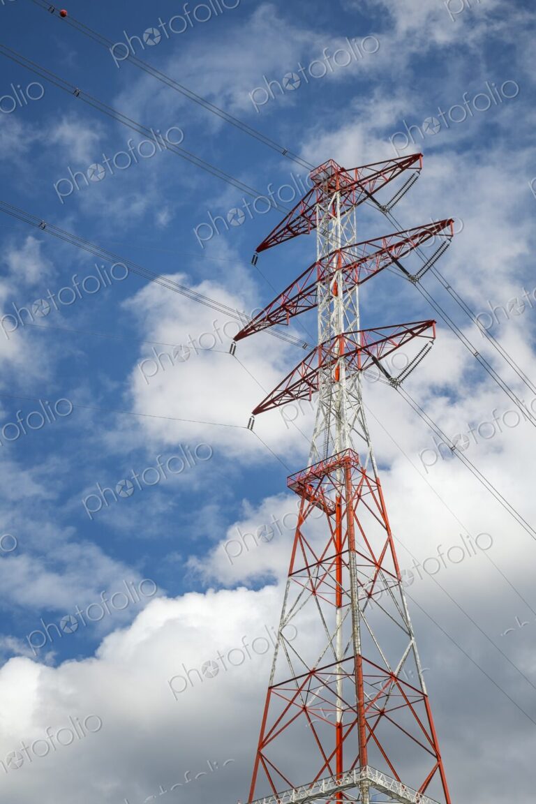 High-voltage transmission tower near Bonneville Dam in Oregon, carrying hydroelectric…