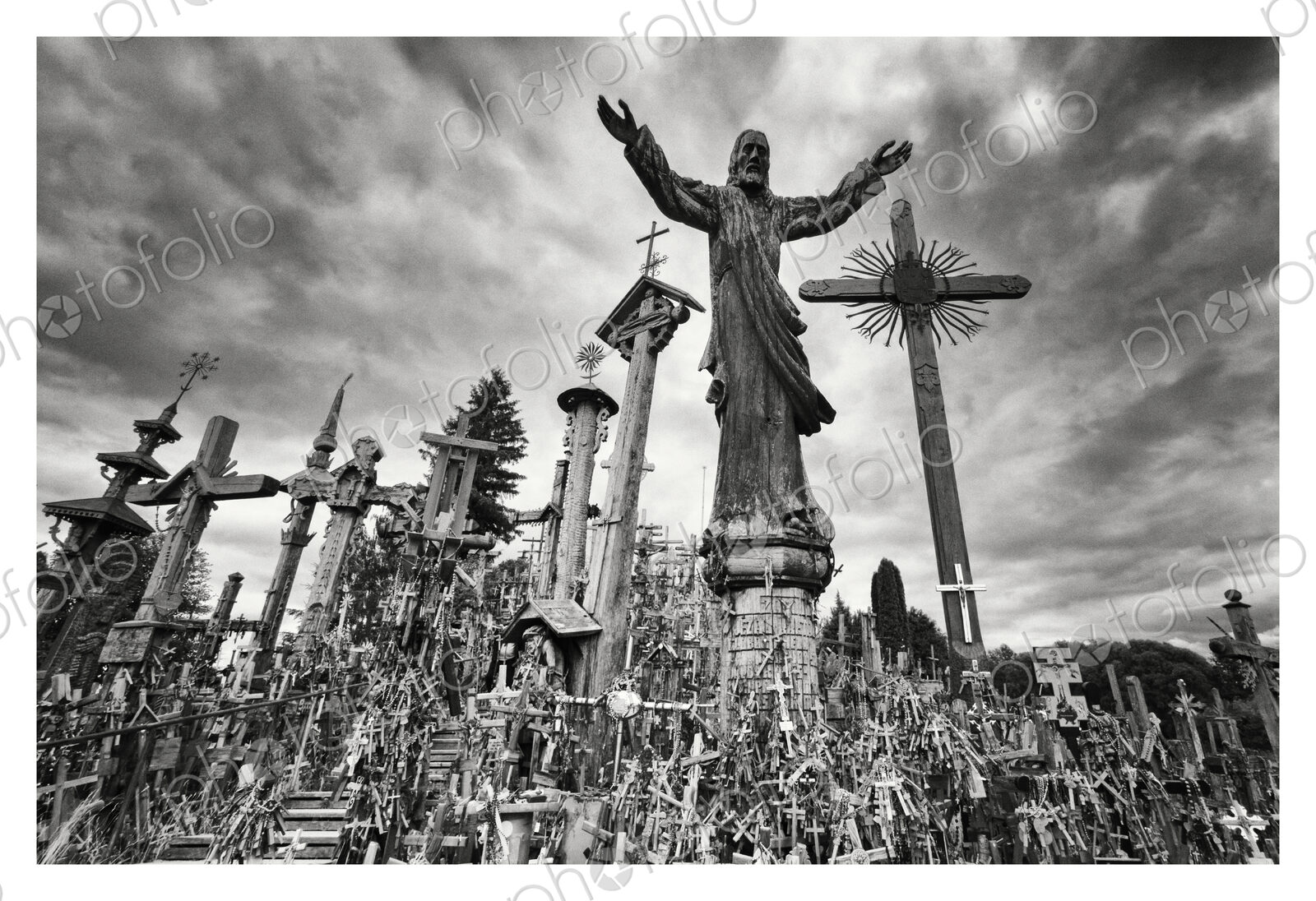 Hill of Crosses, Siaulia, a Roman Catholic pilgrimage site, a hillside covered in…