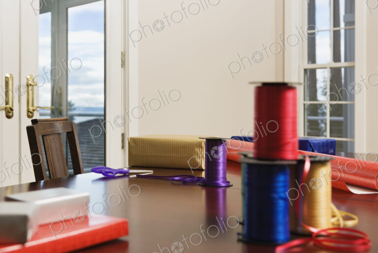 Holiday Ribbon on Table