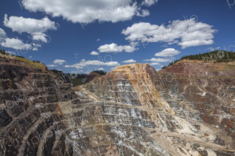 Homestake Mine, an open cut mining area established in 1876, Lead, South Dakota