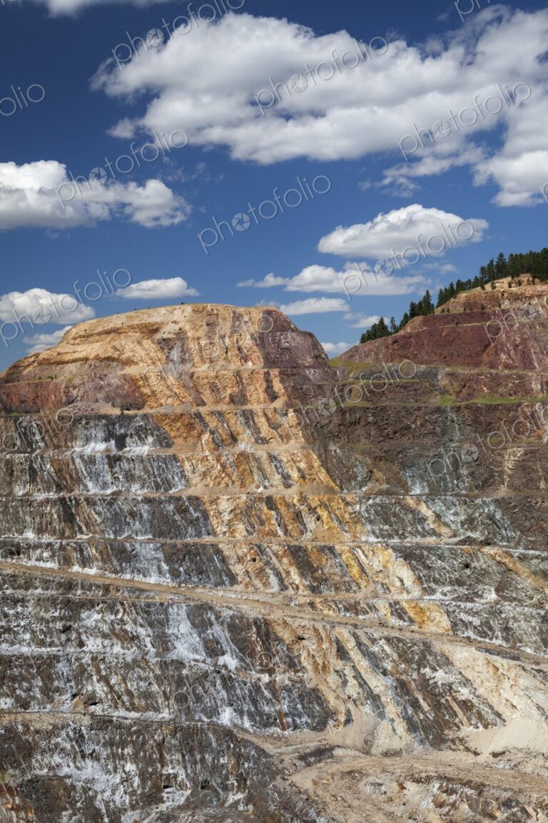 Homestake Mine, an open cut mining area established in 1876, Lead, South Dakota