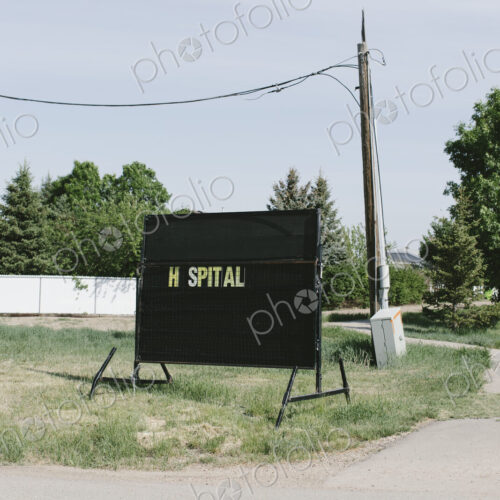 Hospital sign on small town street Hospital sign on small town street