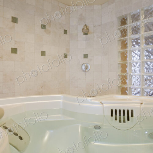 Hot Tub. Horizontally framed shot.