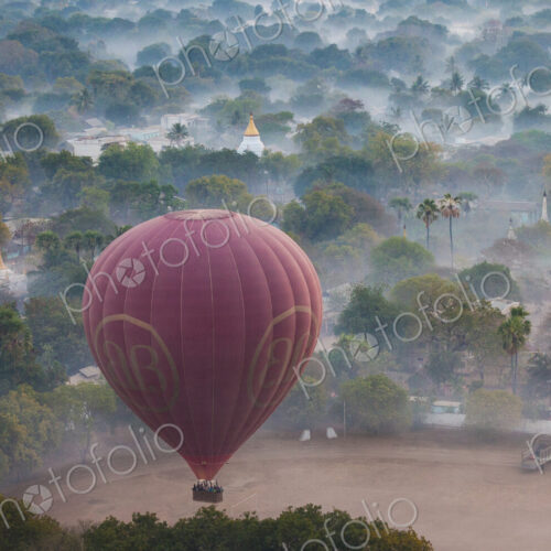 Hot-air balloon, Bagan, Myanmar Hot-air balloon, Bagan, Myanmar