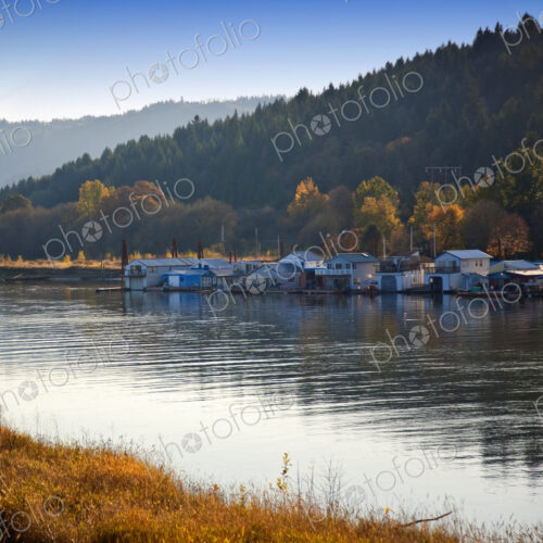 Houseboats on Sauvie Island, Oregon