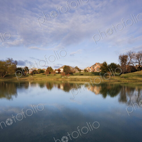Houses Reflected in Pond Houses Reflected in Pond