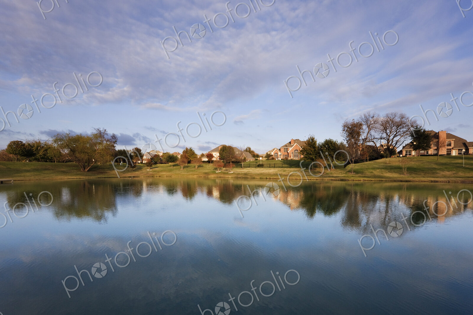 Houses Reflected in Pond