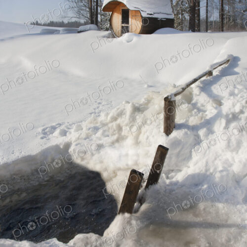 Ice Hole and Sauna at a Resort Ice Hole and Sauna at a Resort