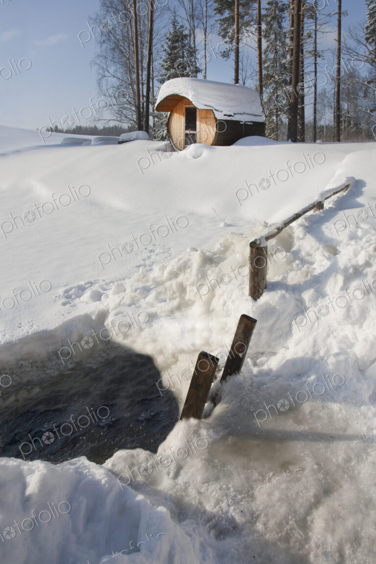 Ice Hole and Sauna at a Resort