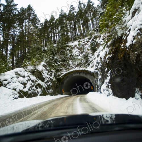 Icy Road to tunnel below Hurricane Ridge, Olympic National Park, Port Angeles Icy Road to tunnel below Hurricane Ridge, Olympic National Park, Port Angeles