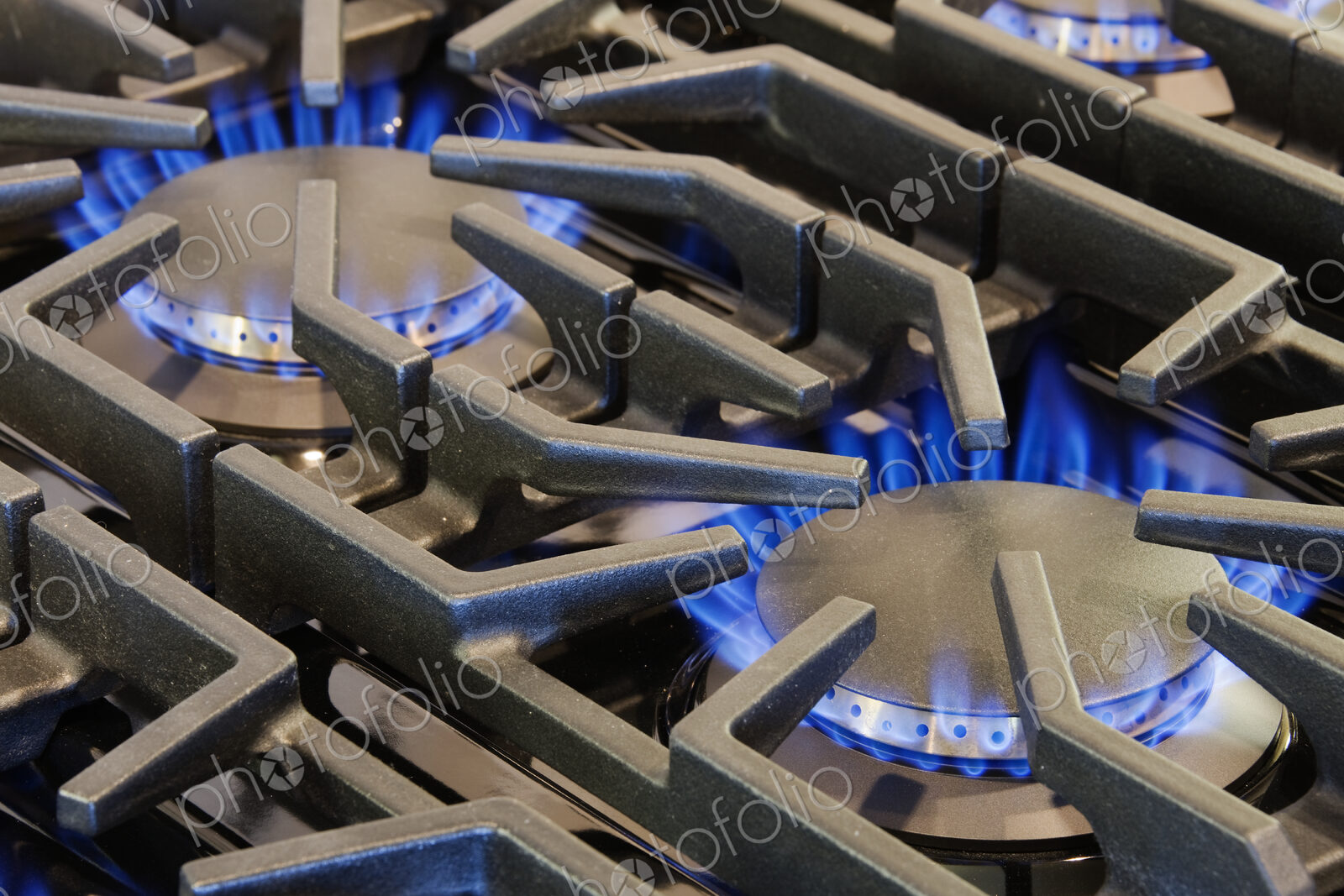 Ignited Gas Burning on Commercial Stove