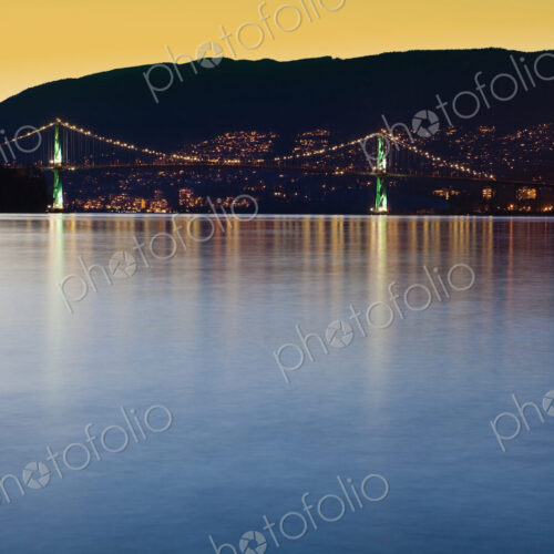 Illuminated Bridge Across a Bay