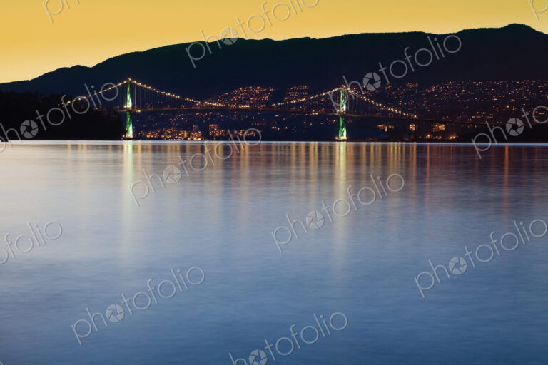 Illuminated Bridge Across a Bay