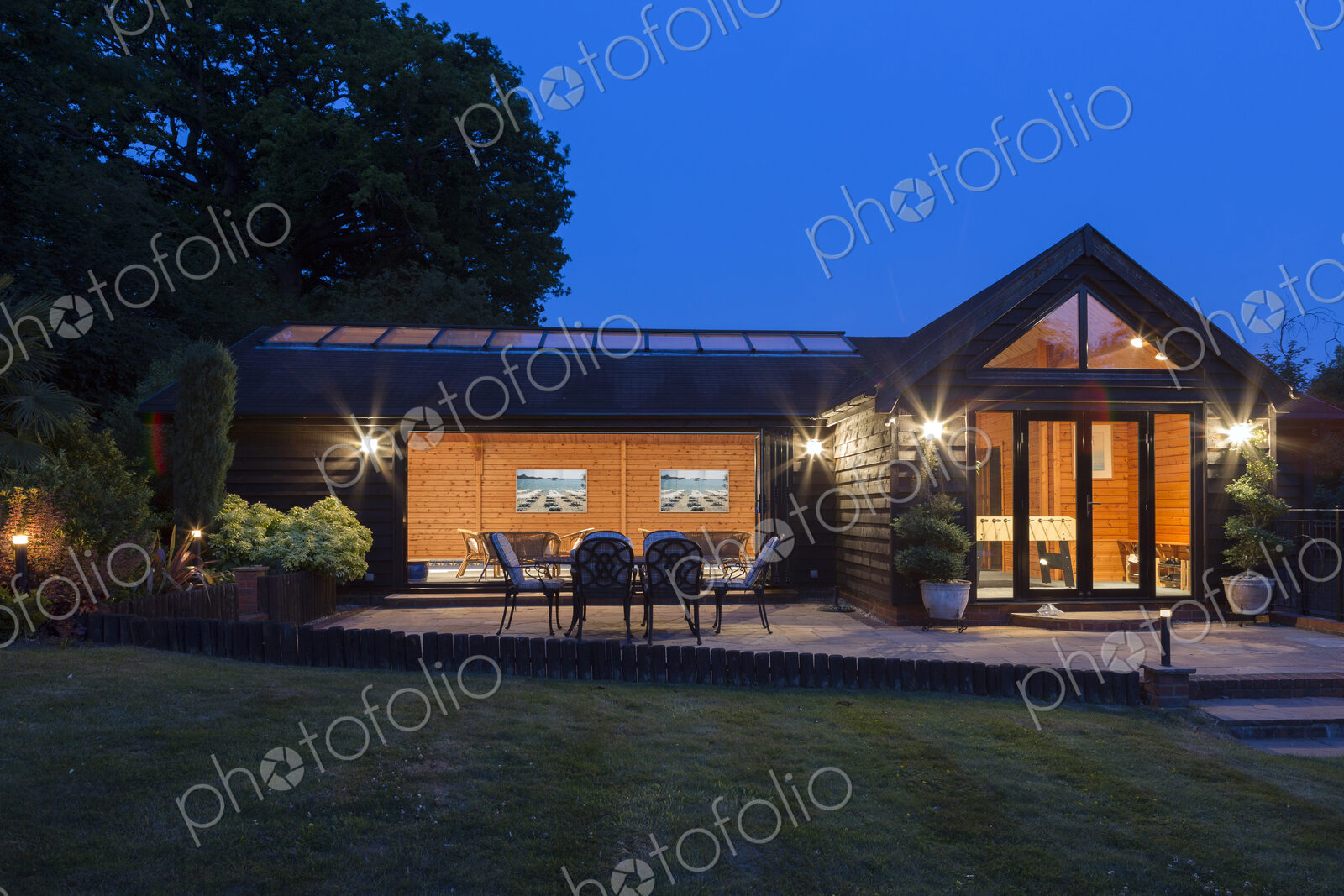 Illuminated modern house