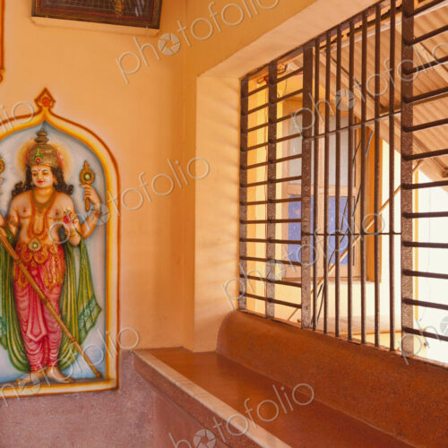 Indian Temple Bench and Artwork Indian Temple Bench and Artwork