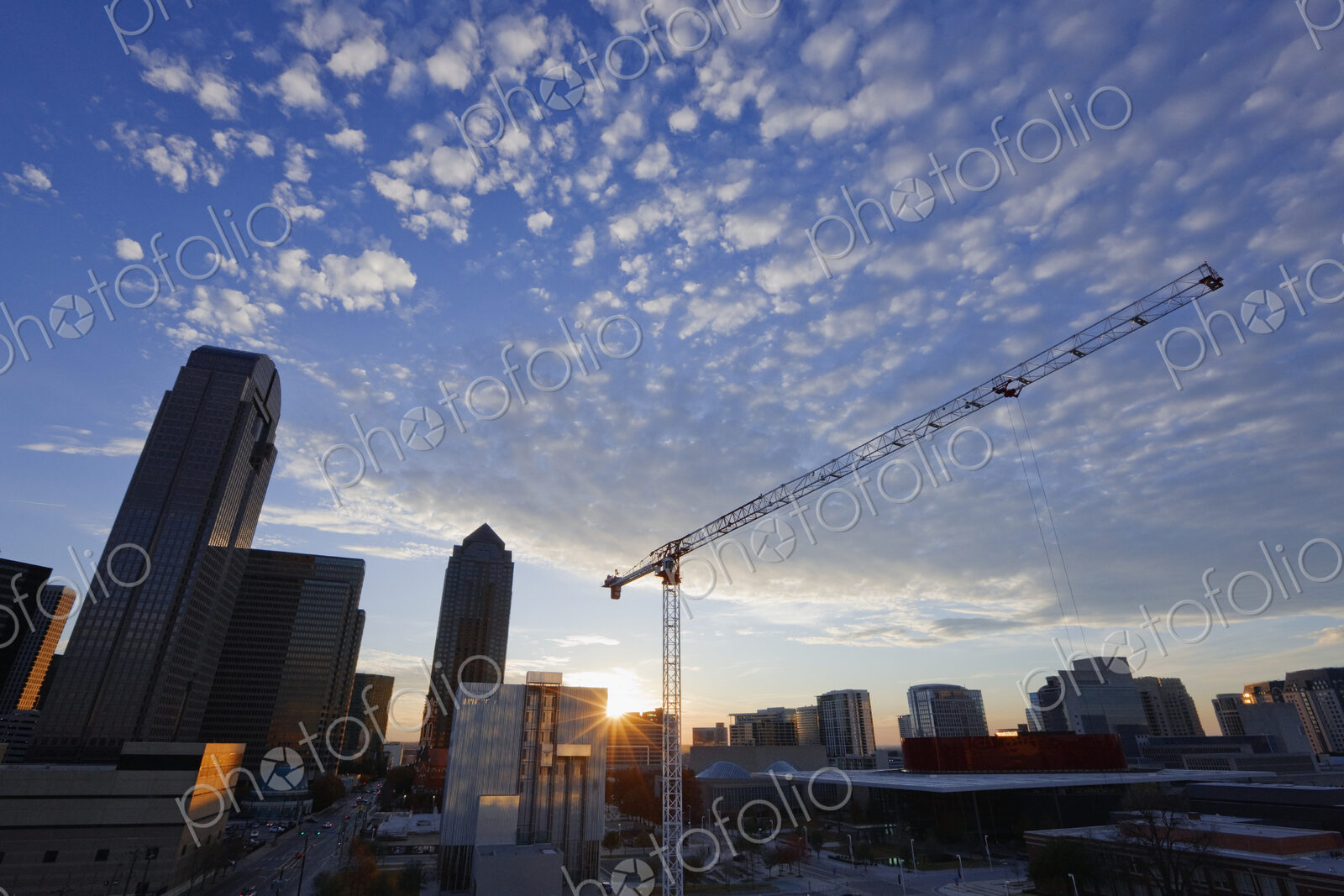 Industrial Crane within City Skyline