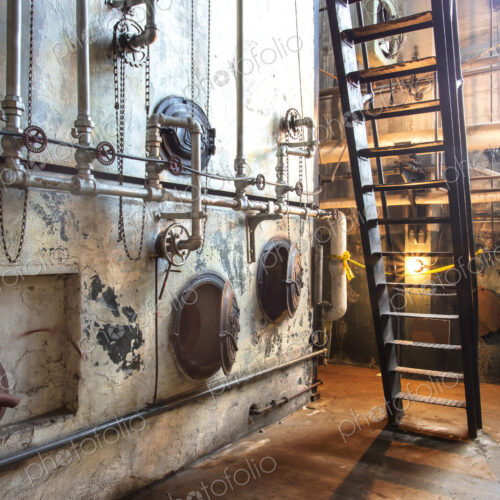 Industrial steam plant machinery in factory