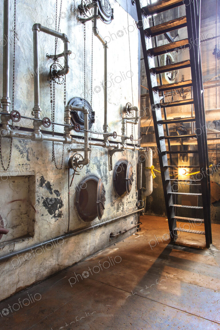 Industrial steam plant machinery in factory