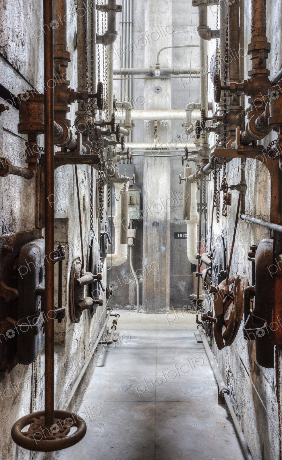 Industrial steam plant machinery in factory