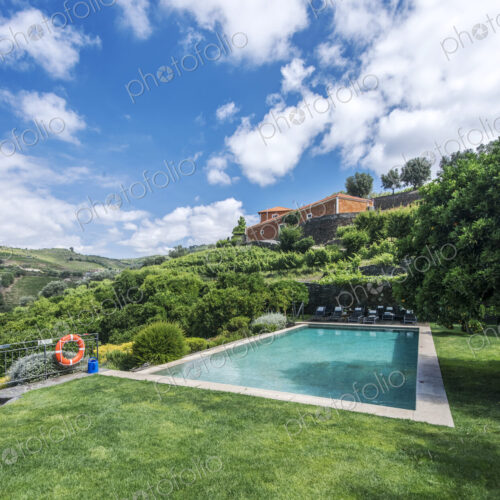 Infinity pool in rural hillside Infinity pool in rural hillside