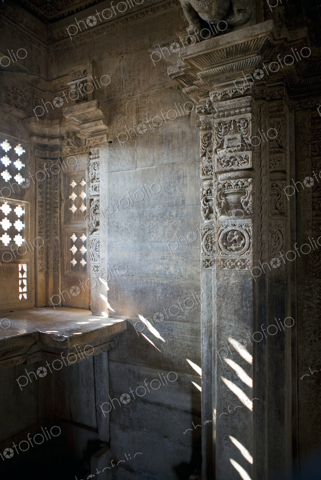 Interior Wall Carvings at Sas-Bahu Temple at Eklingji