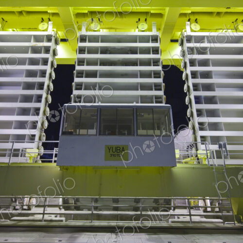 Interior metal tower structure of Wanapum Dam.