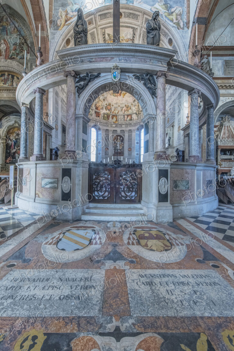 Interior of Verona Cathedral, Verona, Italy.